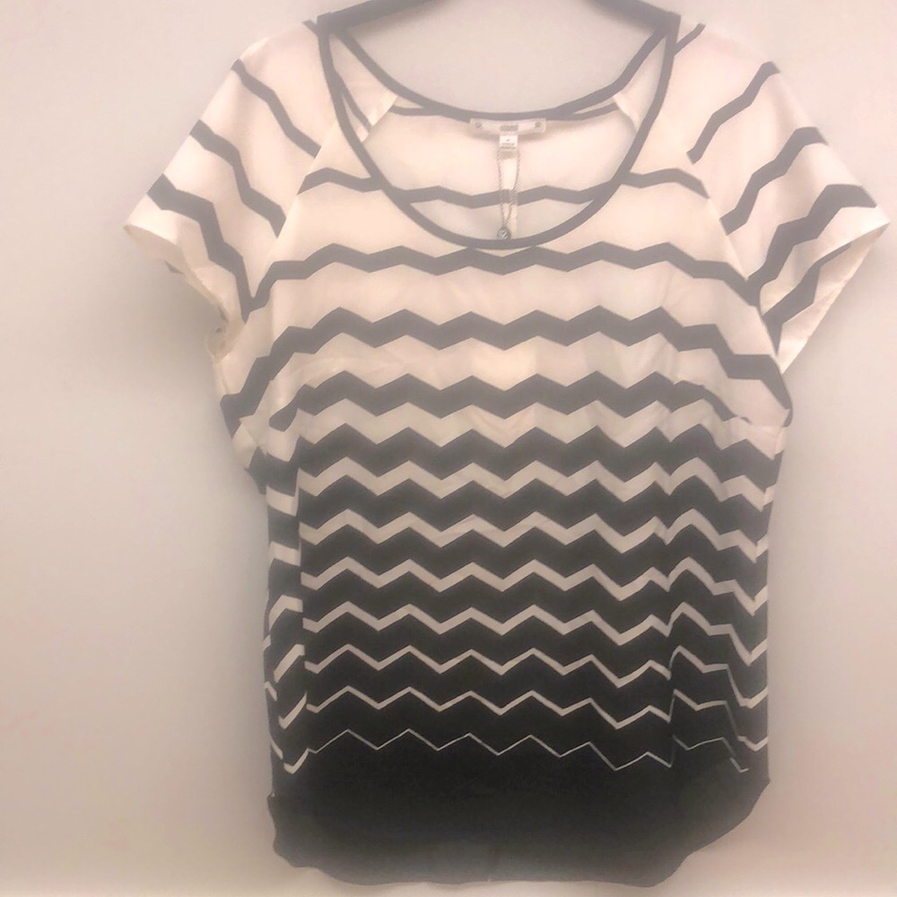 Beautiful NWT creme an black blouse